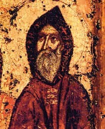 Преподобный Антоний Печерский. Фрагмент Свенской иконы Божией Матери