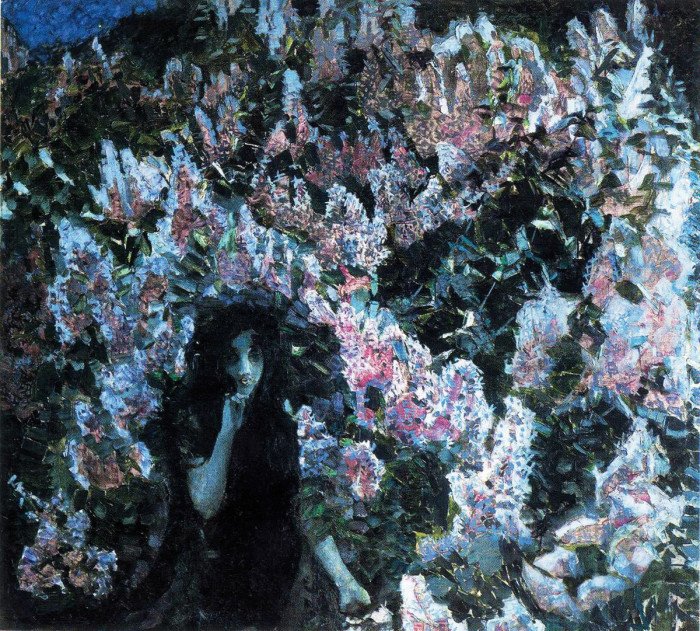 Сирень. 1900 Разгар «демонического периода» Врубеля. Даже нежные цветы затягивают зрителя в воронку, в душный лиловый сумрак. 