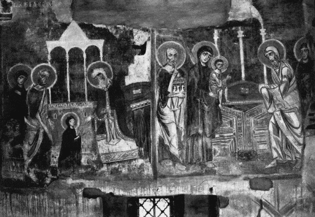 Введение во храм Богородицы. Сретение Господне. Фрески Спаса на Нередице церкви близ Новгорода. 1199 