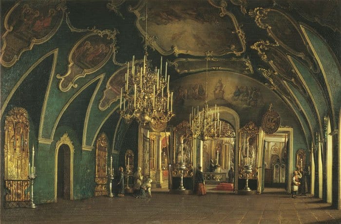 С. М. Шухвостов. Внутренний вид Алексеевской церкви Чудова монастыря. 1849