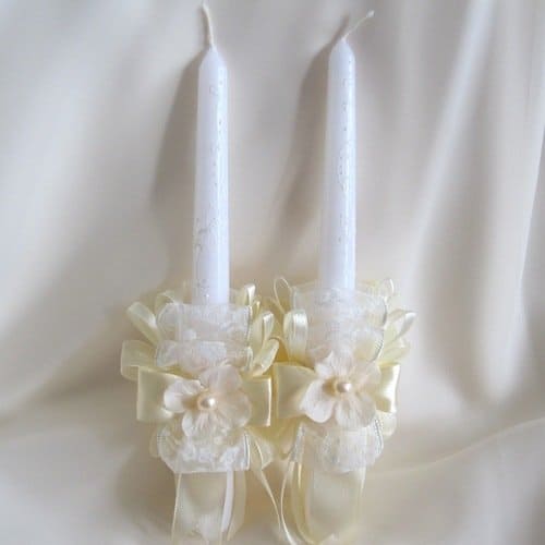 Как украсить венчальные свечи
