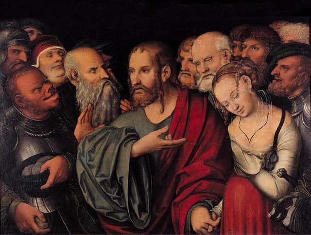 Христос и грешница. Лукас Кранах Младший, после 1535