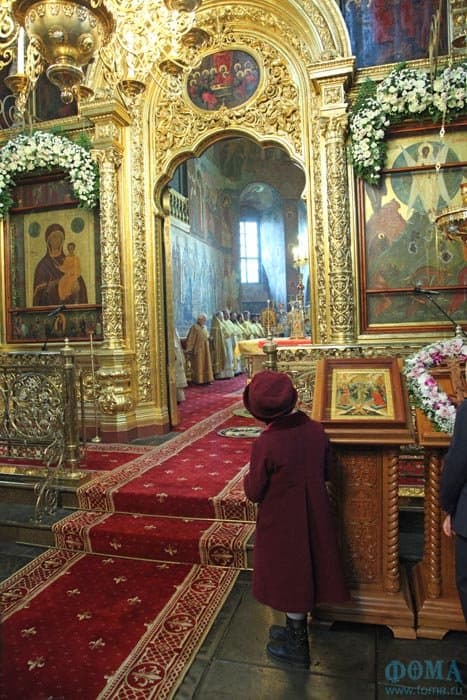 Патриарх Кирилл совершил Литургию в Новоспасском монастыре