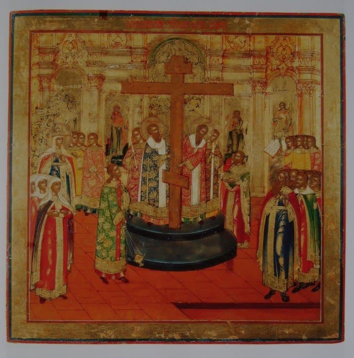 Воздвижение Креста Господня. Невьянская икона. 1830-1840гг.