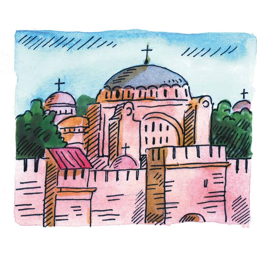 Храм Святой Софии в Константинополе рисунок