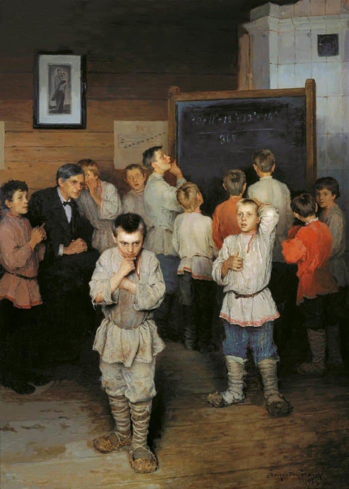 Богданов-Бельский Николай Петрович (1868 — 1945). Устный счёт в народной школе С.А.Рачинского. 1895
