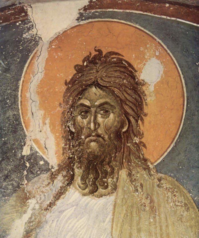 Иоанн Креститель. Фреска. Монастырь XIV век.